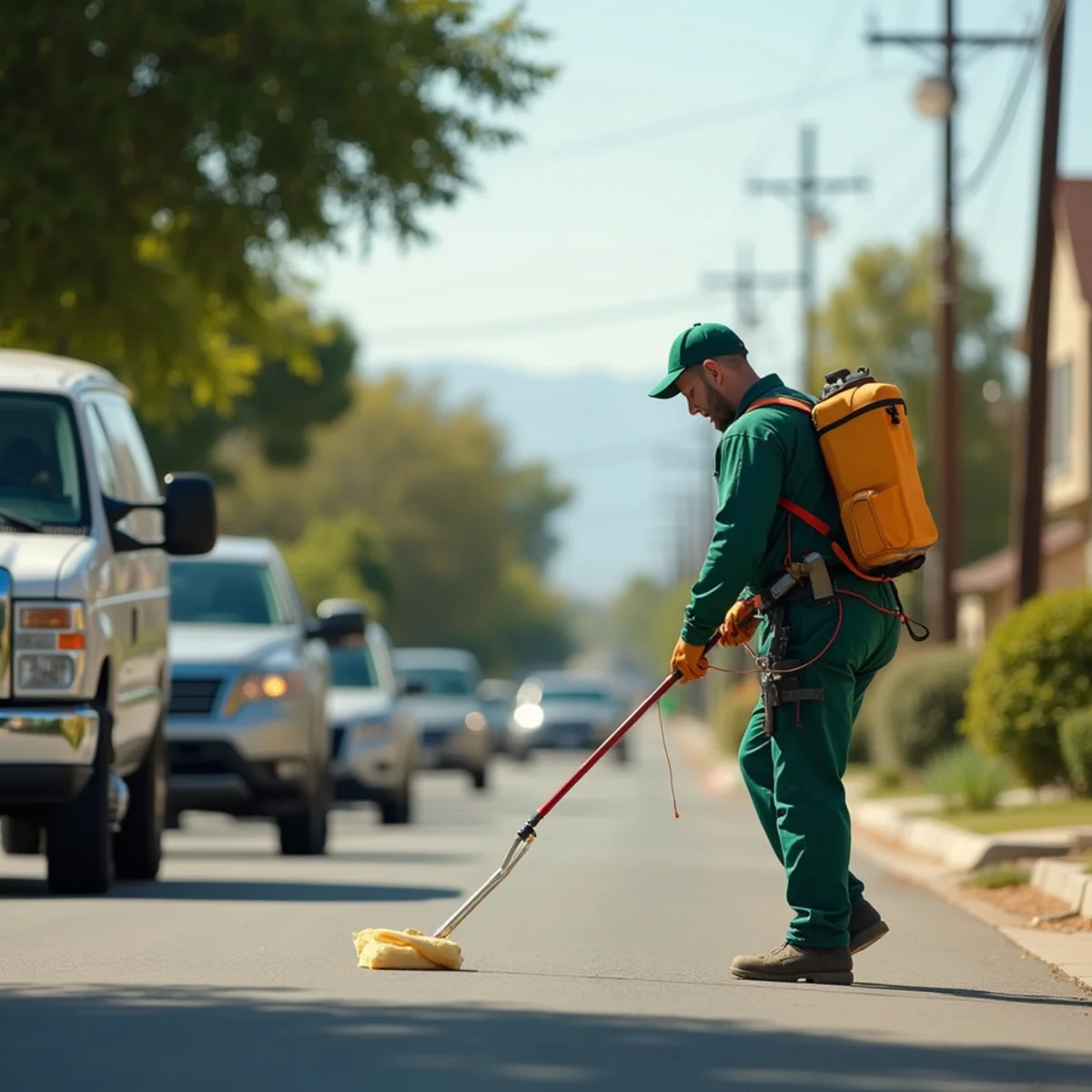 Pest control neighborhood streetscape in Auberry, CA