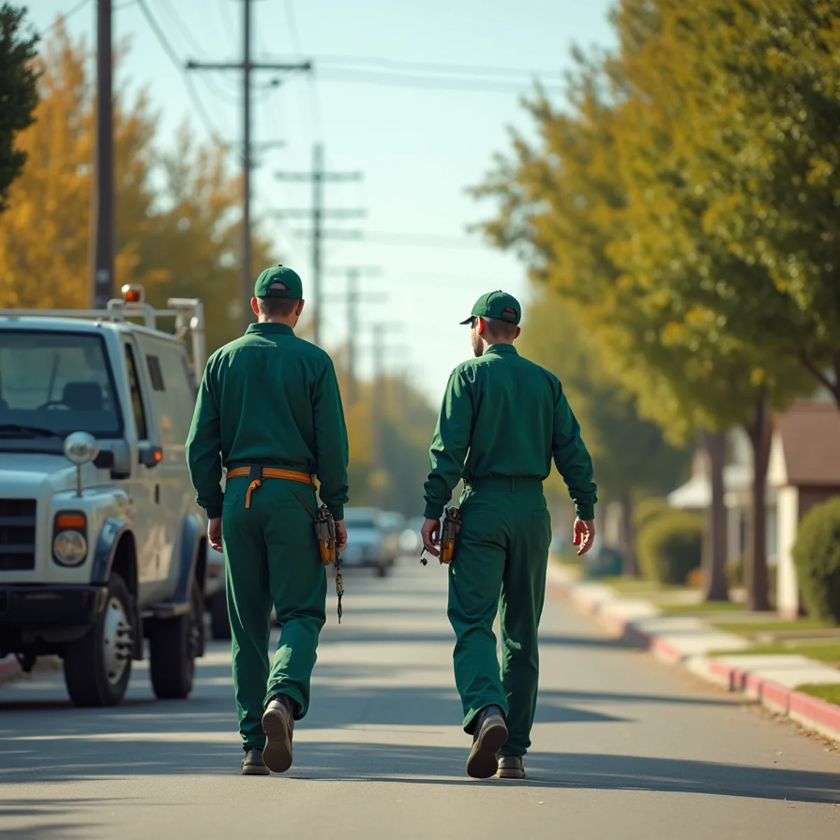 Pest control neighborhood streetscape in Clovis, CA