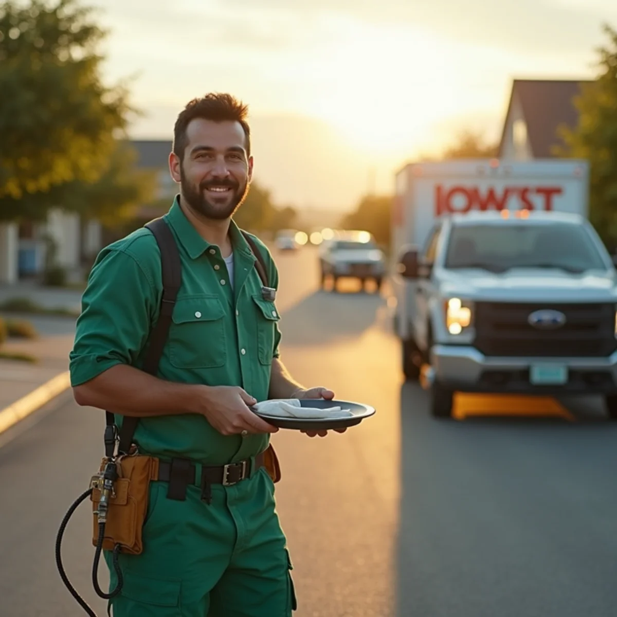Pest control neighborhood streetscape in Fowler, CA