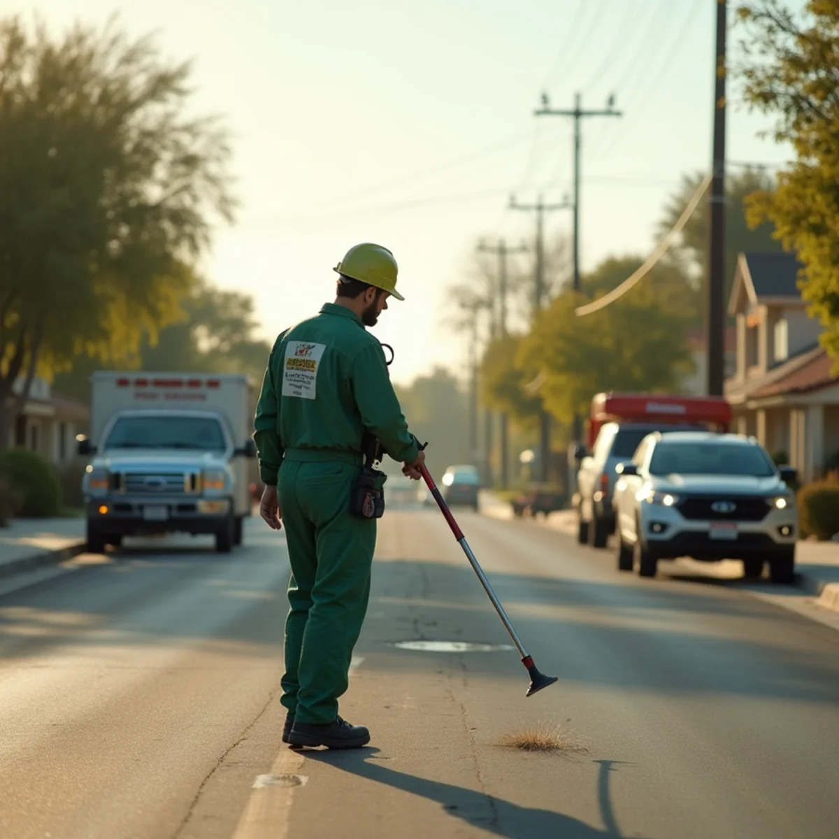 Pest control neighborhood streetscape in Fresno County, CA