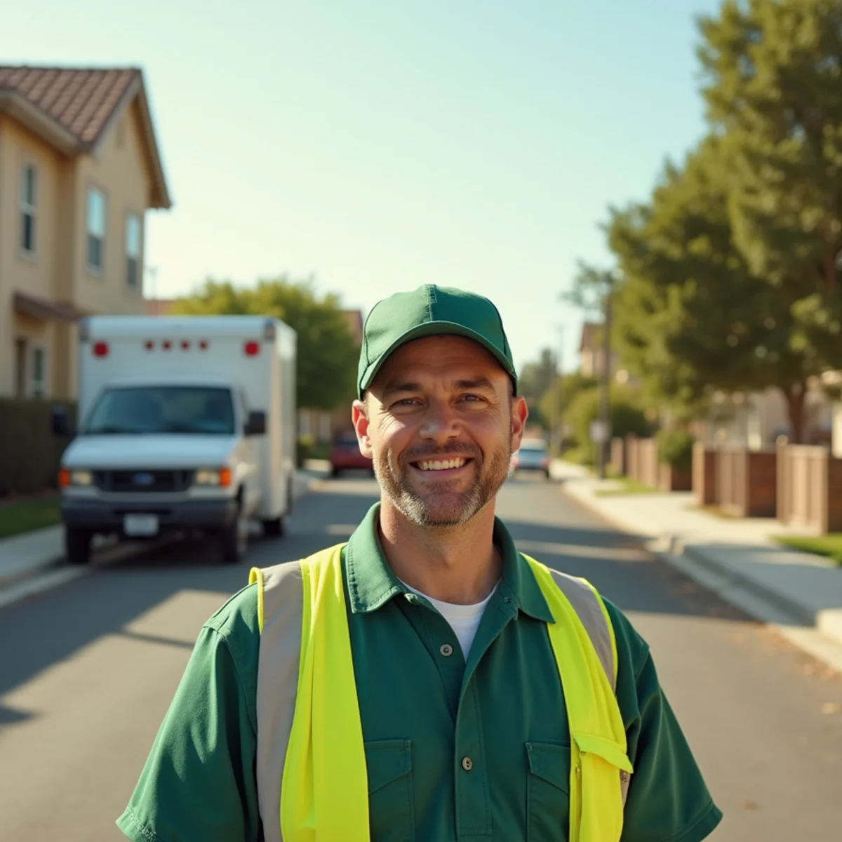 Pest control neighborhood streetscape in Kingsburg, CA
