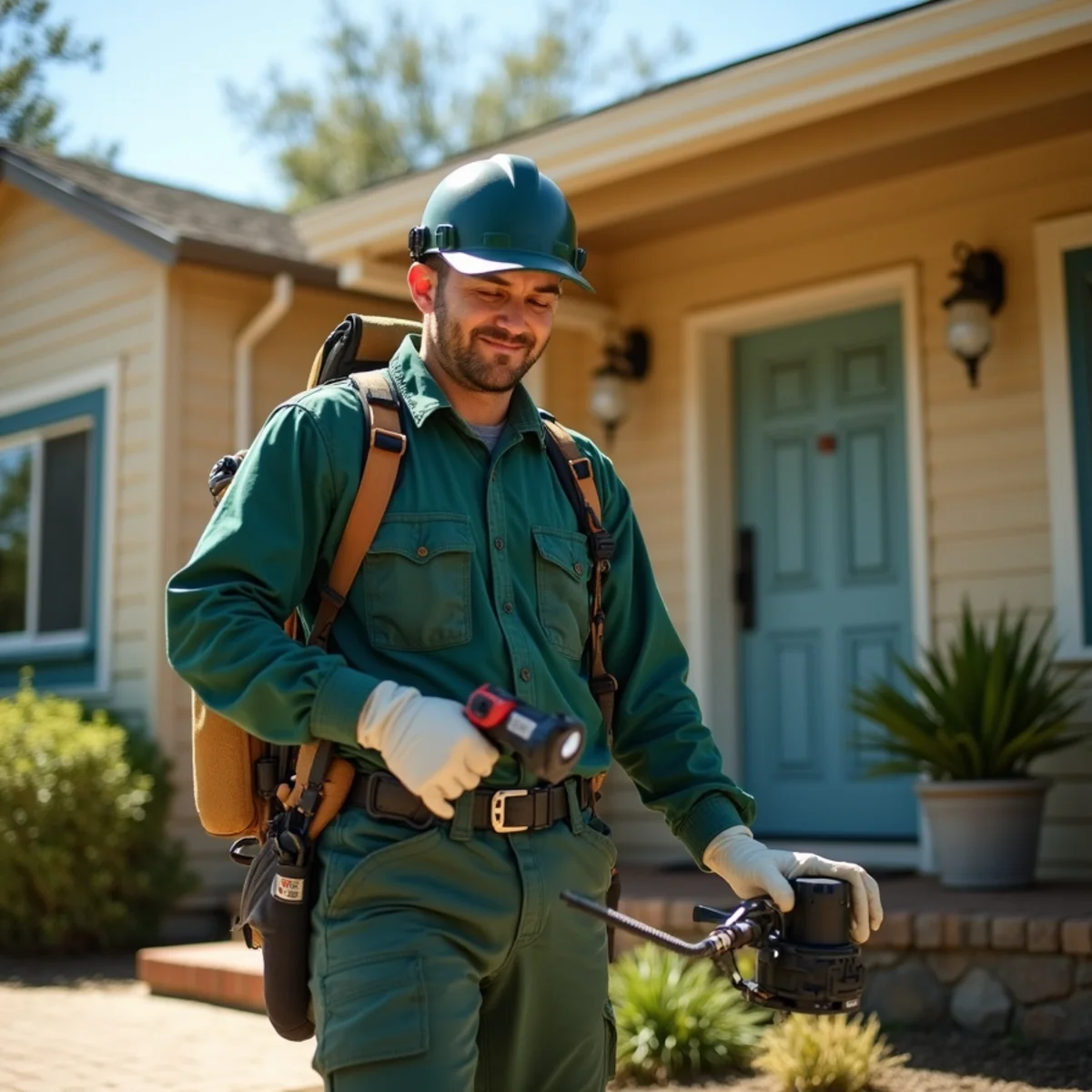 Pest control technician at work in Oakhurst, CA