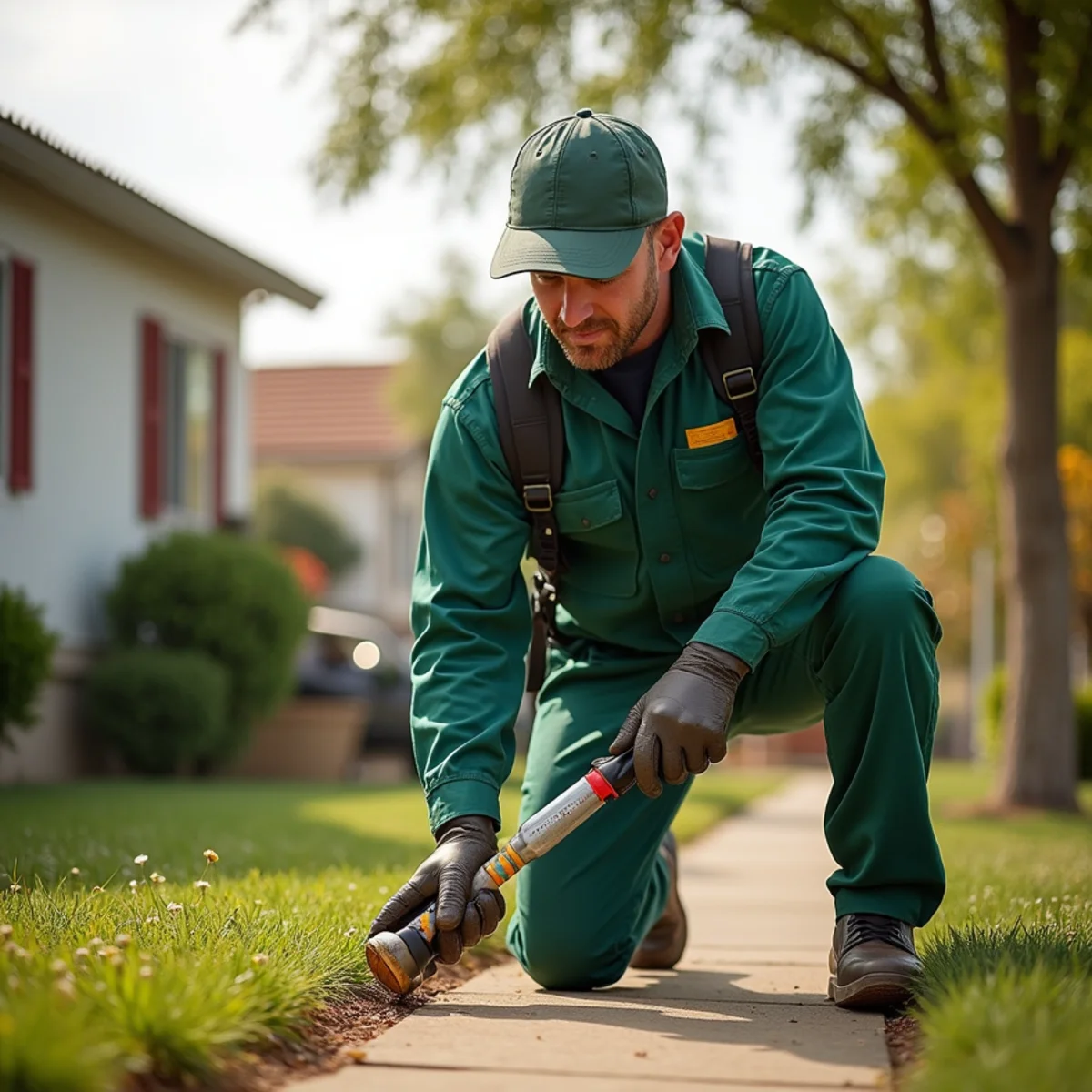 Pest control technician at work in Tarpey Village, CA