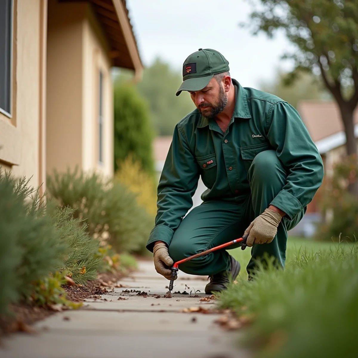 Pest control technician at work in Visalia, CA